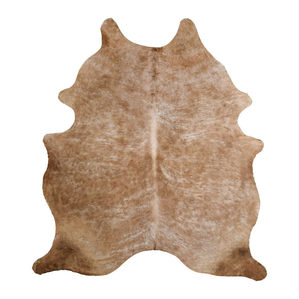 Natural Brazilian Cowhide Rug - Beige & Caramel