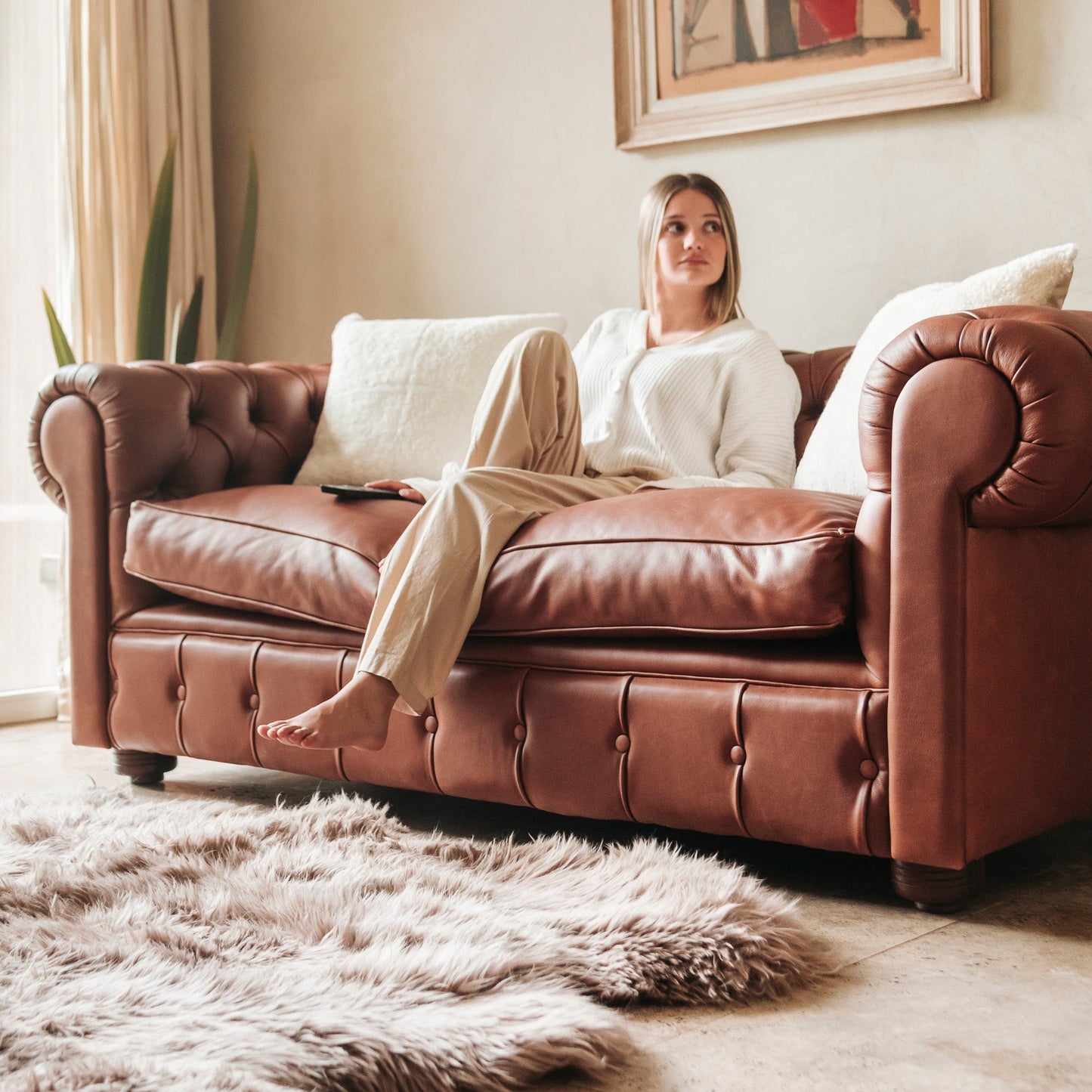 Natural Shape Sheepskin Camel 6'x6'