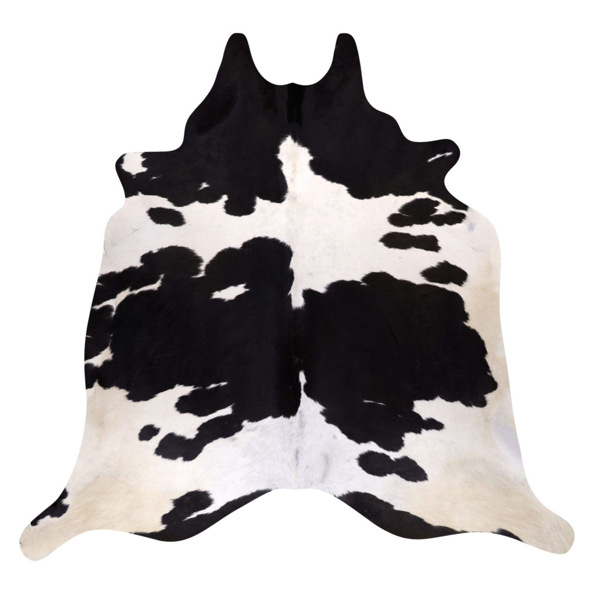 Natural Brazilian Cowhide Rug - Ivory & Espresso