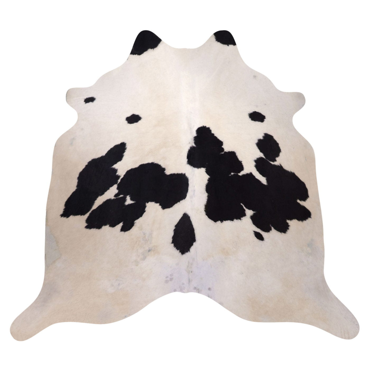 Natural Brazilian Cowhide Rug - Ivory & Espresso