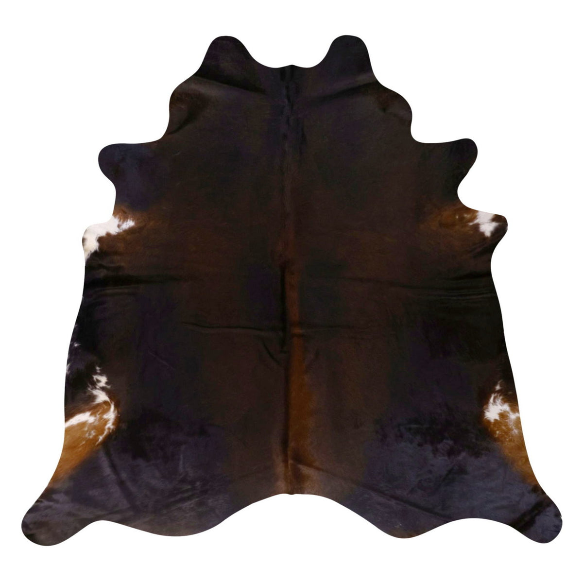 Natural Brazilian Cowhide Rug - Espresso & Ivory