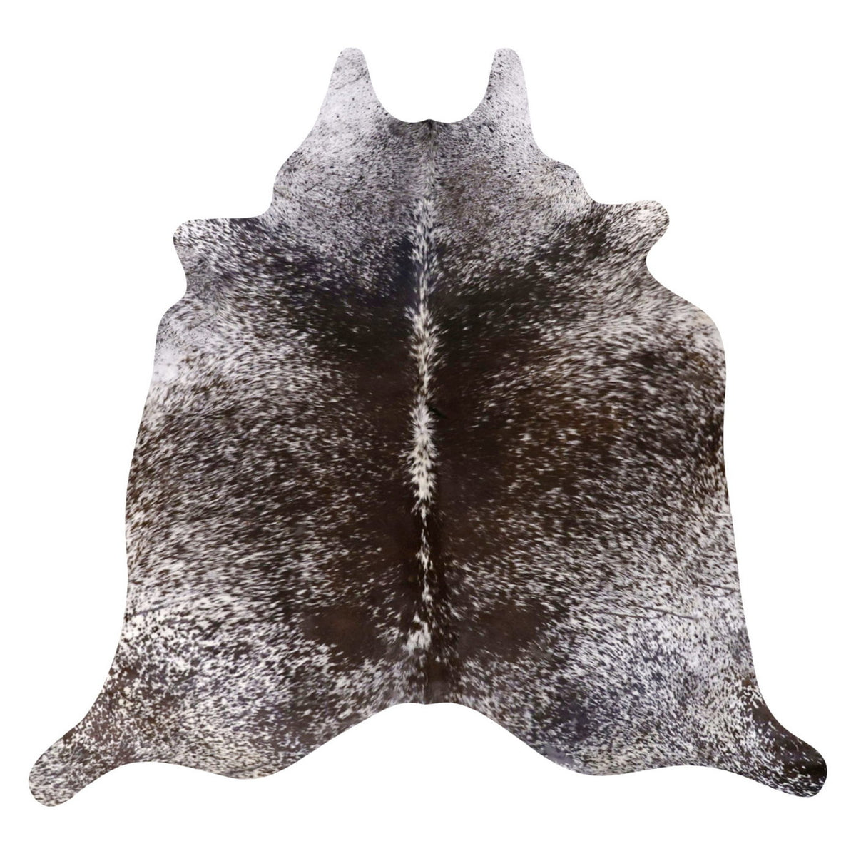 Natural Brazilian Cowhide Rug - Chocolate, Charcoal & Ivory