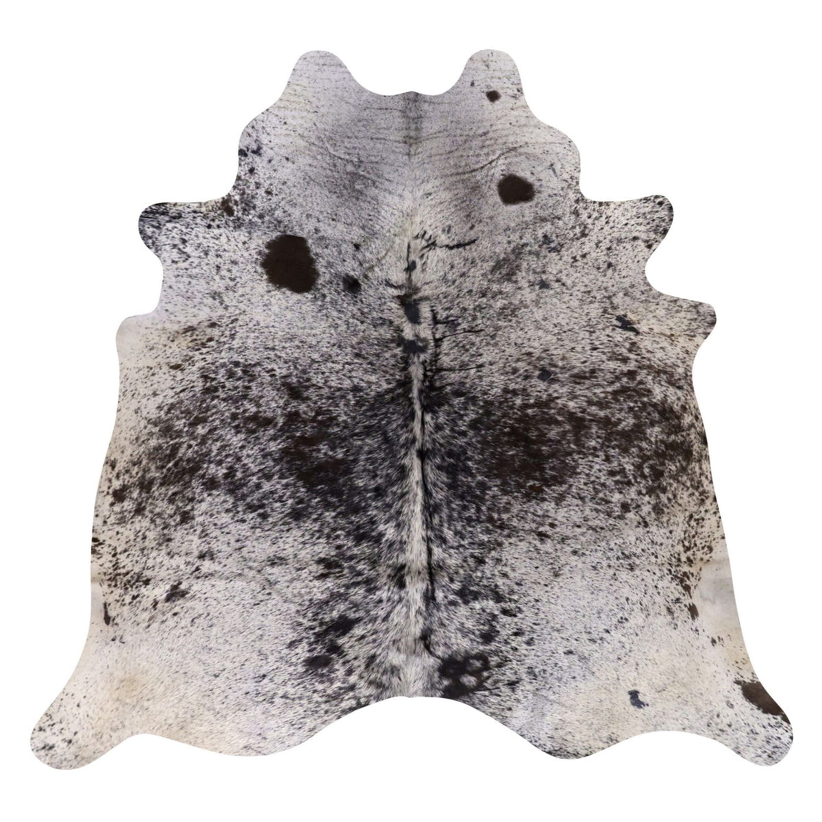 Natural Brazilian Cowhide Rug - Grey, Charcoal & Ivory
