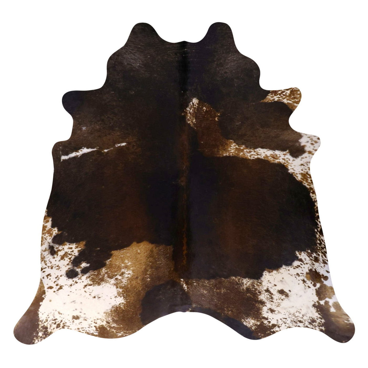 Natural Brazilian Cowhide Rug - Espresso, Caramel & Ivory