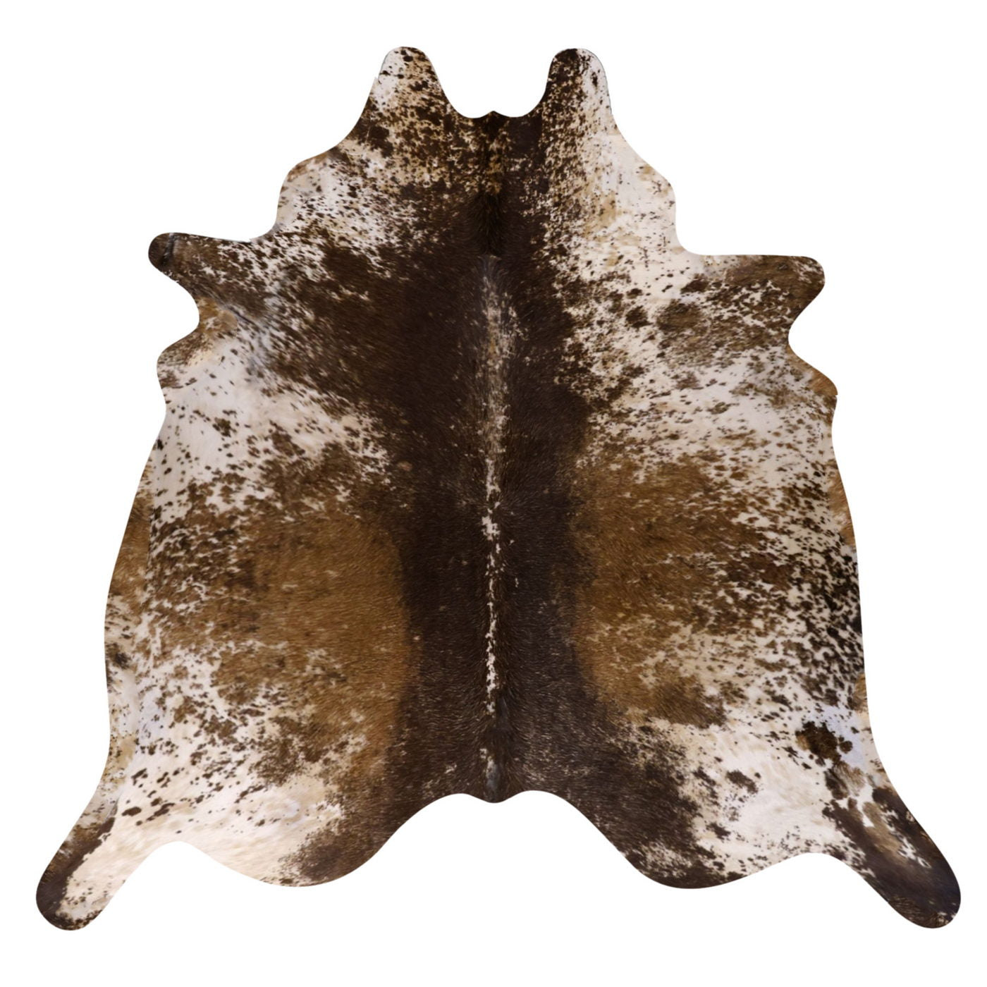Natural Brazilian Cowhide Rug - Ivory, Caramel & Espresso
