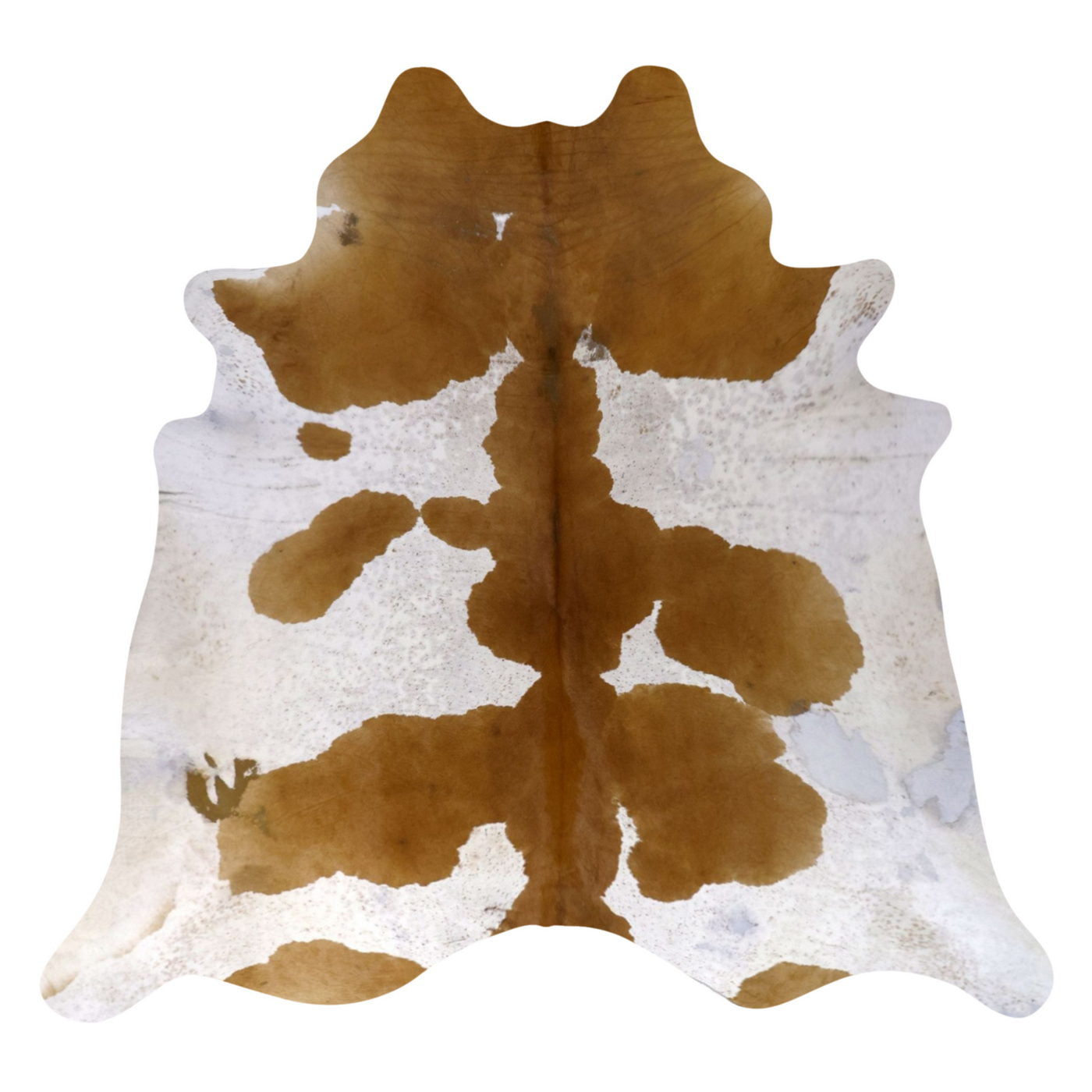 Natural Brazilian Cowhide Rug - Ivory & Caramel