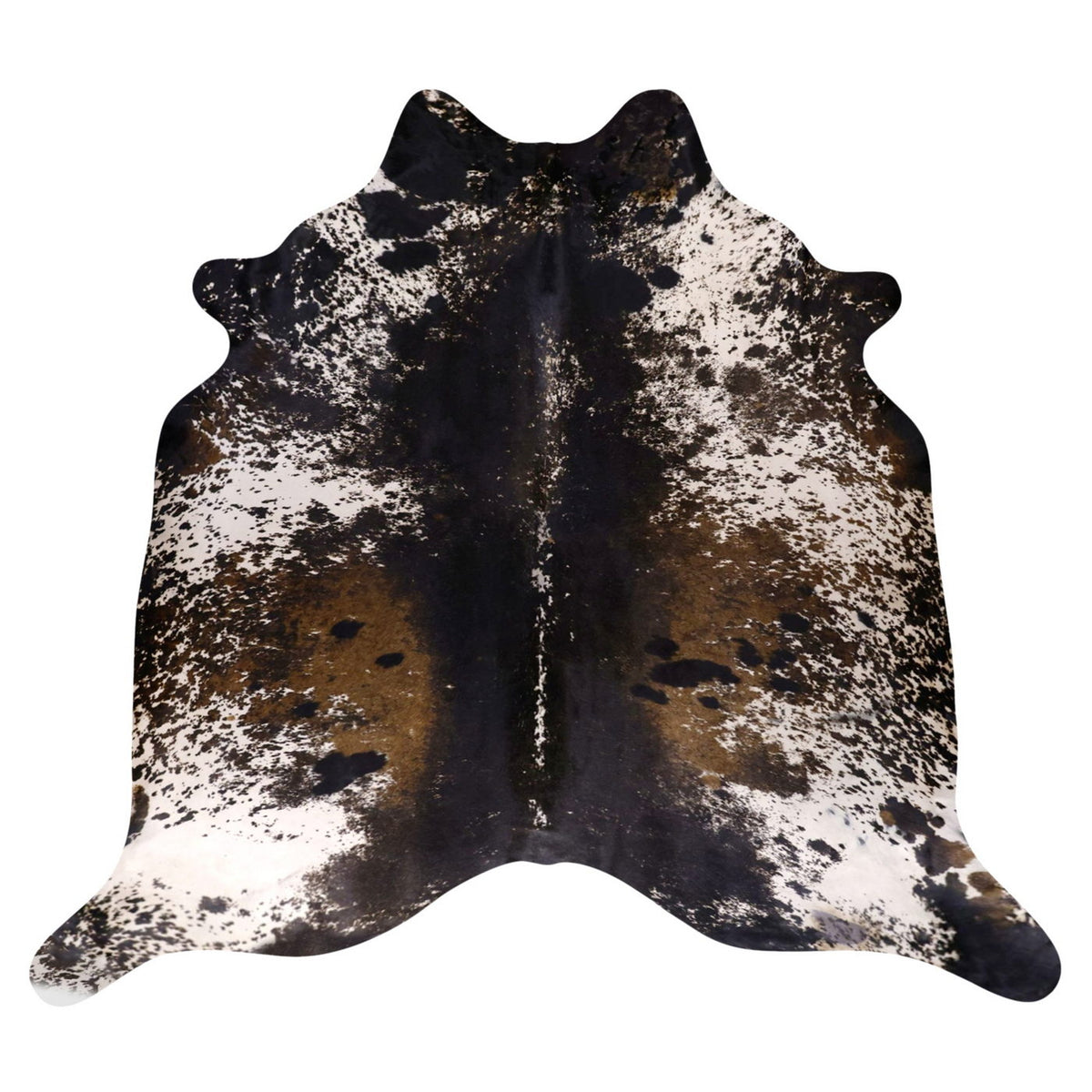 Natural Brazilian Cowhide Rug - Charcoal, Ivory & Mocha