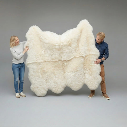 Deco Sheepskin Rug & Throw, XXXLarge, approx. 7'x9' , Ivory