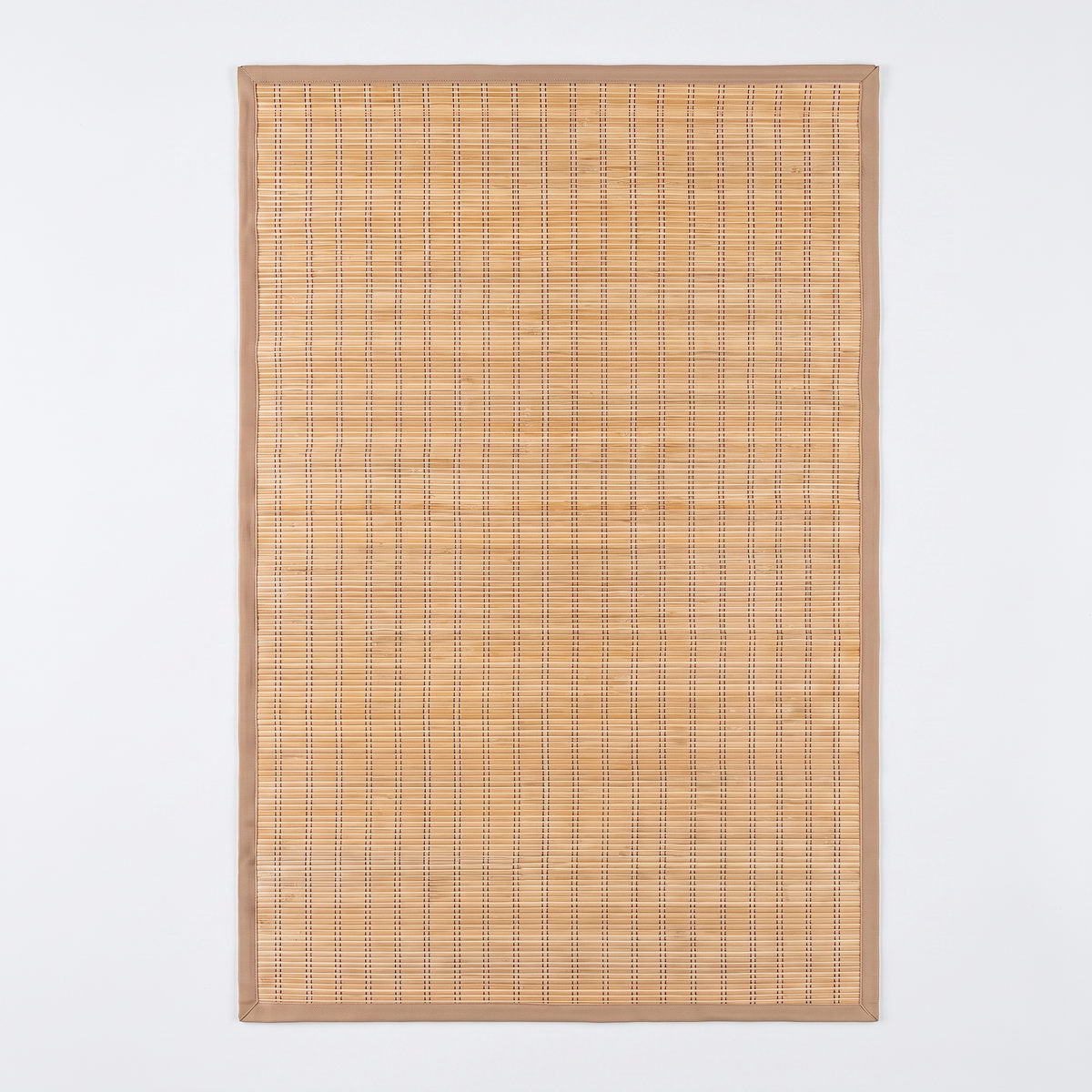 Artisan Bamboo Slat Area Rug (5' x 8') – Natural Wood Floor Mat with Heavy Canvas Border