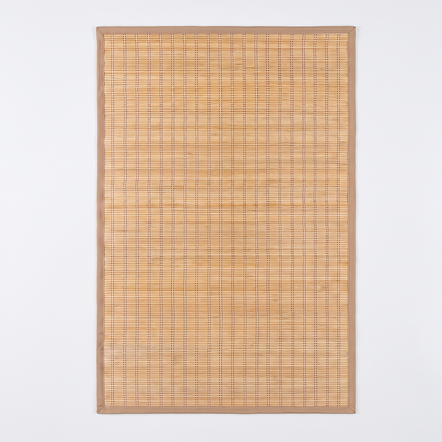 Bamboo Artisan Slat Area Rug (5' x 8') – Natural Wood Floor Mat with Heavy Canvas Border