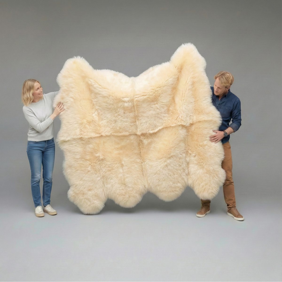 Octo Sheepskin Rug & Throw, XXLarge, approx. 6'x8' , Champaign