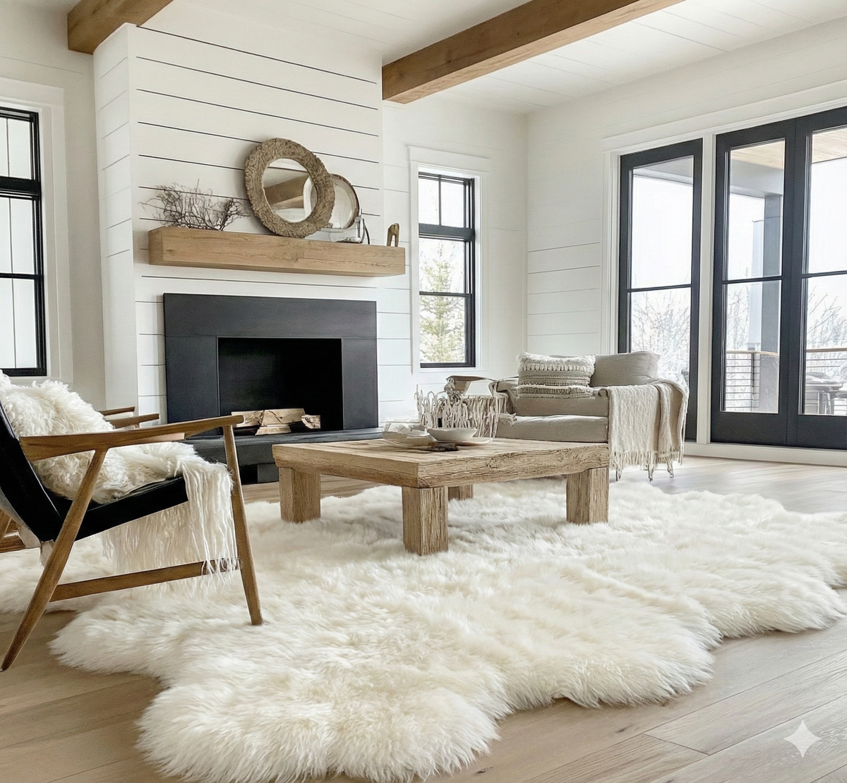 Natural White Premium New Zealand Sheepskin Rug & Throw, XXLarge, approx. 6'x8'