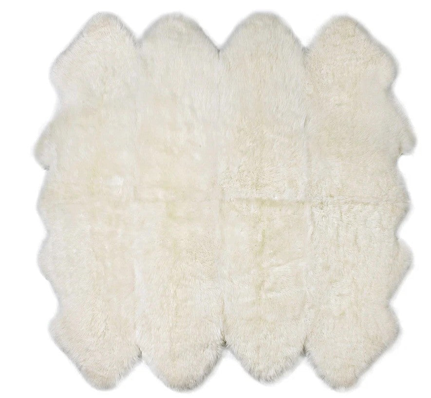 Deco Sheepskin Rug & Throw, XXXLarge, approx. 7'x9' , Ivory