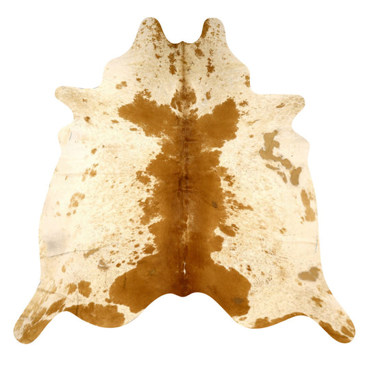 Natural Brazilian Cowhide Rug -  Ivory & Caramel