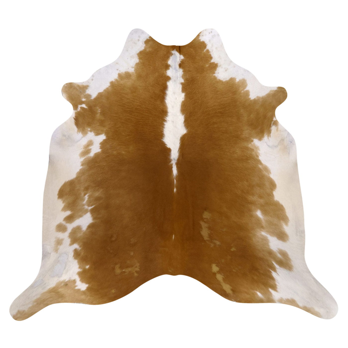 Natural Brazilian Cowhide Rug -  Caramel & Ivory