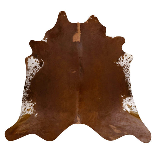 Natural Brazilian Cowhide Rug -  Chocolate & Ivory
