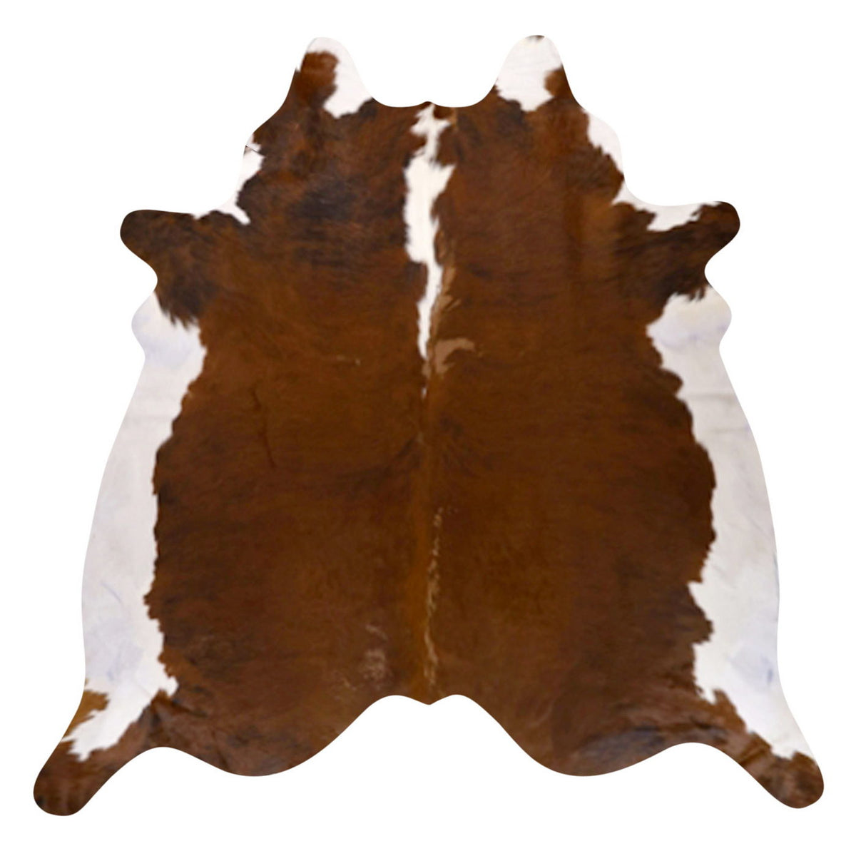 Natural Brazilian Cowhide Rug -  Chocolate & Ivory