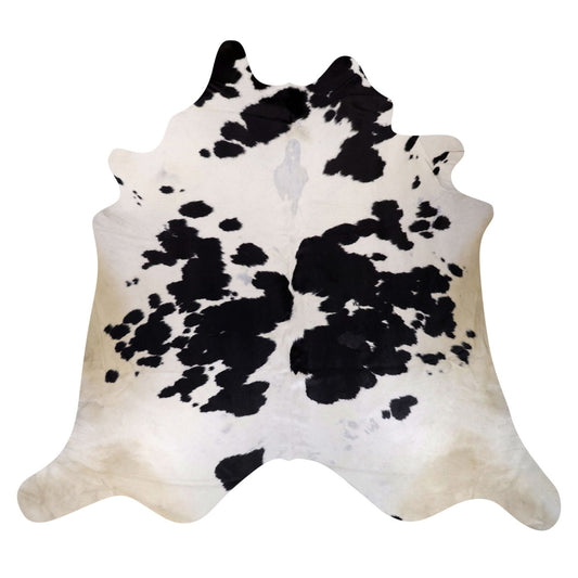 Natural Brazilian Cowhide Rug -  Ivory & Espresso