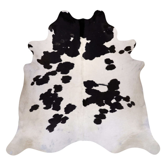 Natural Brazilian Cowhide Rug -  Ivory & Espresso