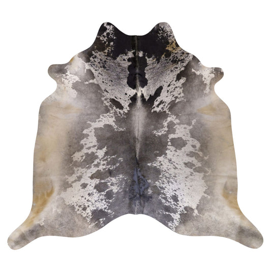 Natural Brazilian Cowhide Rug -  Grey, Charcoal & Ivory