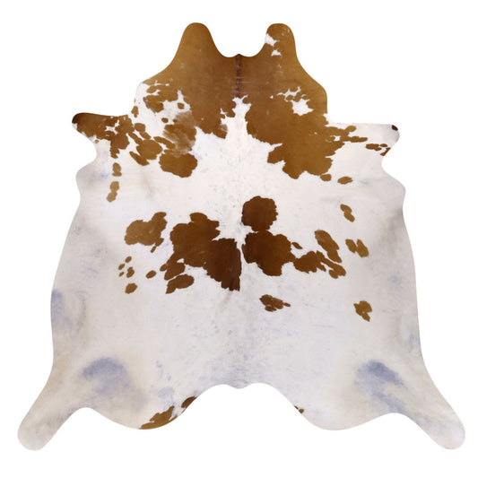 Natural Brazilian Cowhide Rug -  Ivory & Caramel