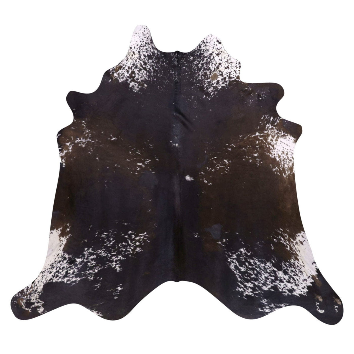 Natural Brazilian Cowhide Rug -  Espresso & Ivory