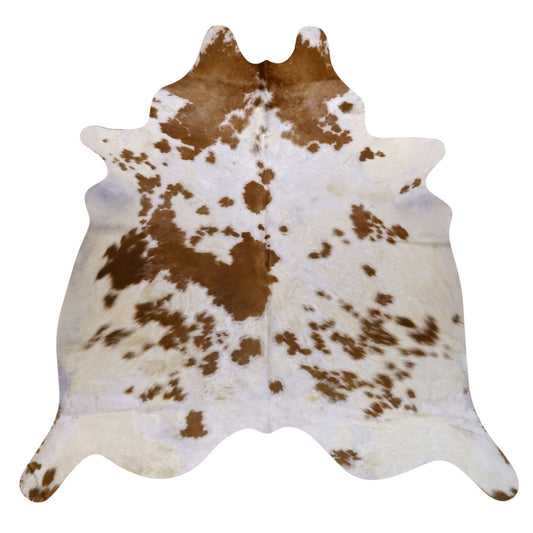 Natural Brazilian Cowhide Rug -  Ivory & Caramel