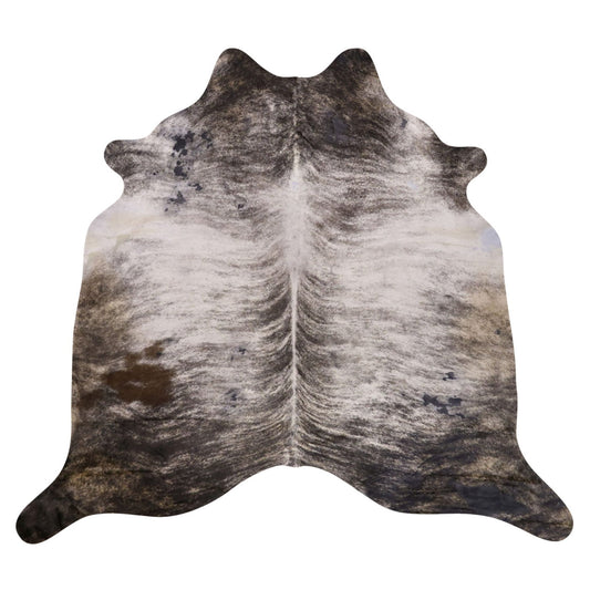 Natural Brazilian Cowhide Rug -  Ivory, Charcoal & Espresso