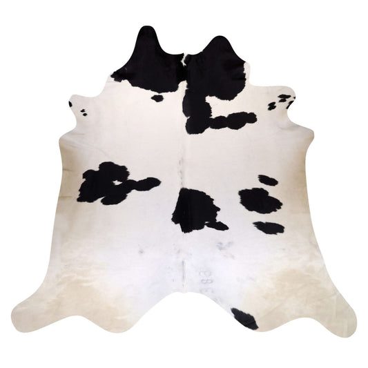 Natural Brazilian Cowhide Rug -  Ivory & Espresso