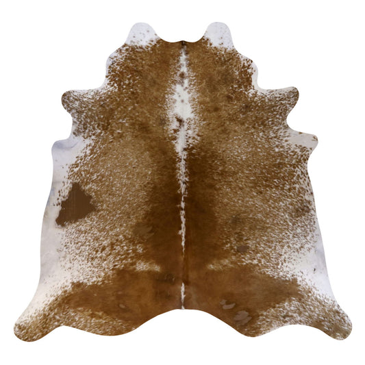Natural Brazilian Cowhide Rug -  Caramel & Ivory