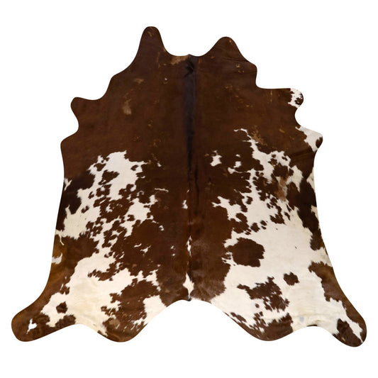 Natural Brazilian Cowhide Rug -  Chocolate & Ivory
