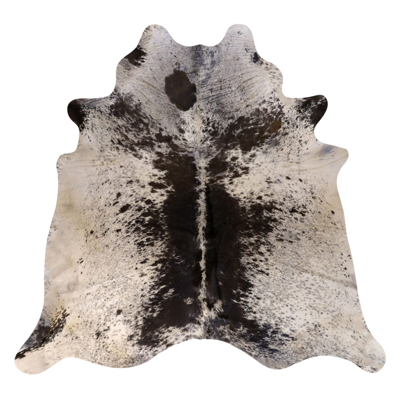 Natural Brazilian Cowhide Rug -  Ivory & Charcoal