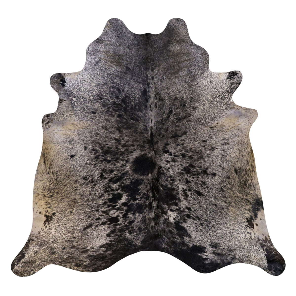 Natural Brazilian Cowhide Rug -  Charcoal, Ivory & Caramel