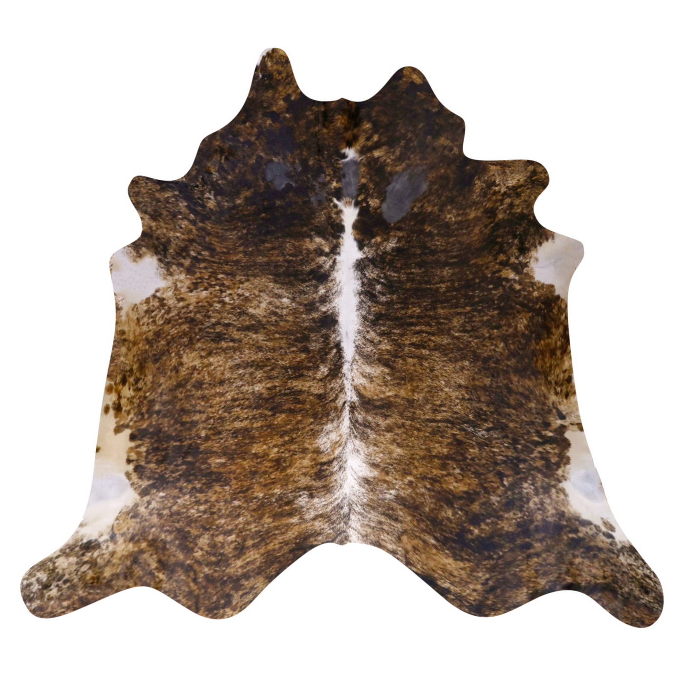 Natural Brazilian Cowhide Rug -  Caramel, Espresso & Ivory