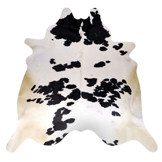 Natural Brazilian Cowhide Rug -  Ivory & Espresso