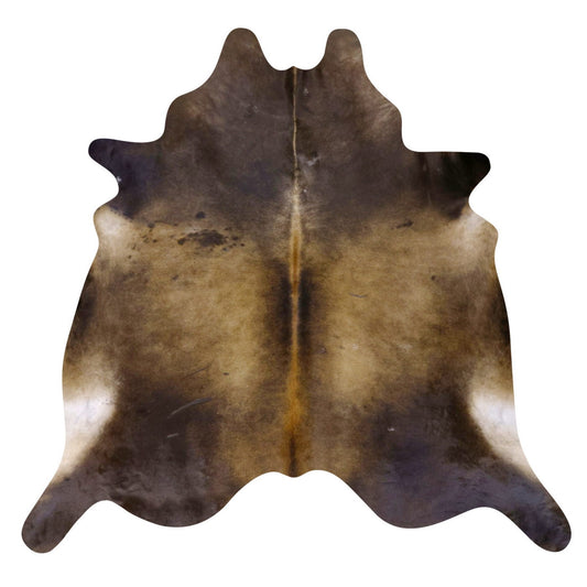 Natural Brazilian Cowhide Rug -  Mushroom, Charcoal & Ivory