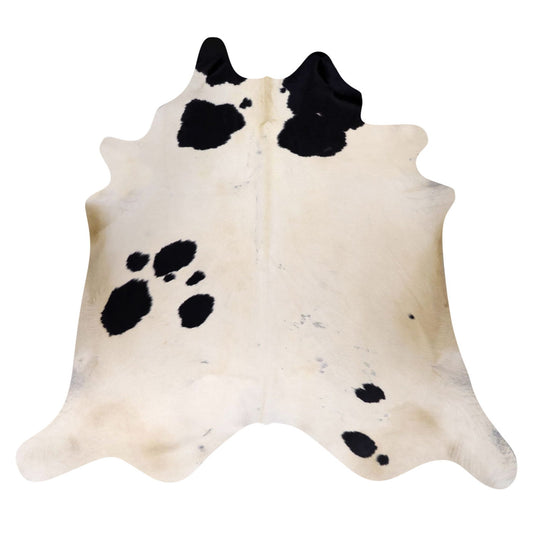 Natural Brazilian Cowhide Rug -  Ivory & Espresso