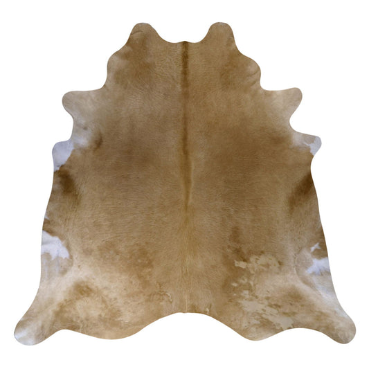 Natural Brazilian Cowhide Rug -  Caramel & Ivory