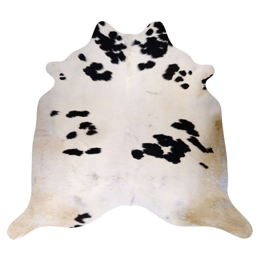 Natural Brazilian Cowhide Rug -  Ivory & Espresso