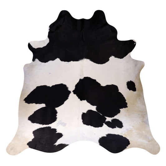 Natural Brazilian Cowhide Rug -  Ivory & Espresso