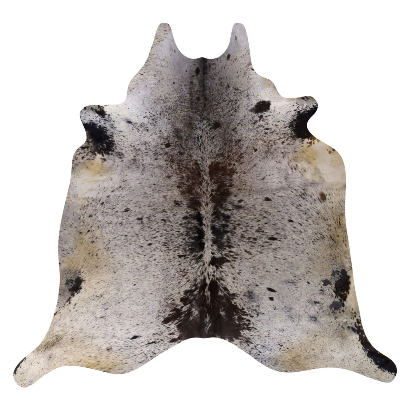 Natural Brazilian Cowhide Rug -  Charcoal, Ivory & Caramel
