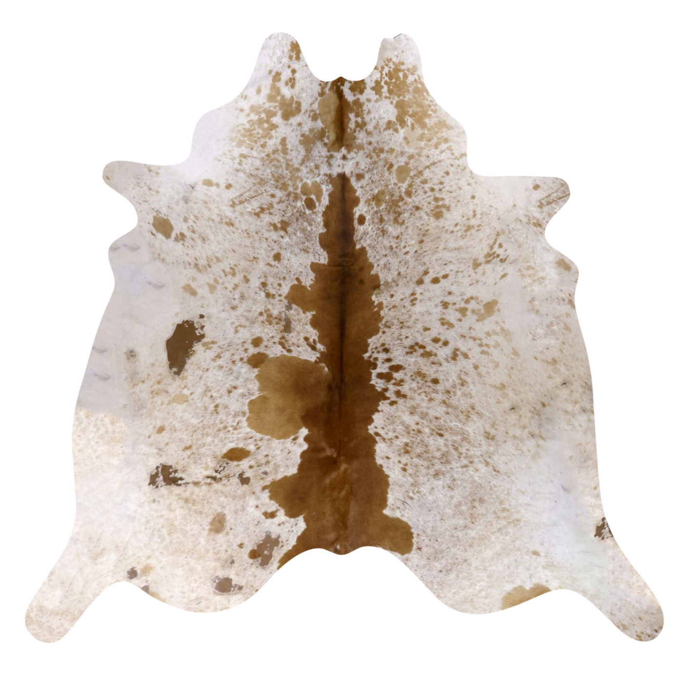 Natural Brazilian Cowhide Rug -  Ivory & Caramel