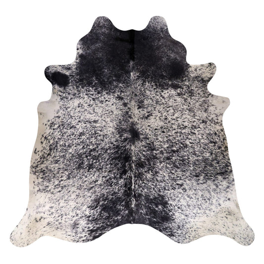 Natural Brazilian Cowhide Rug -  Charcoal, Ivory & Grey