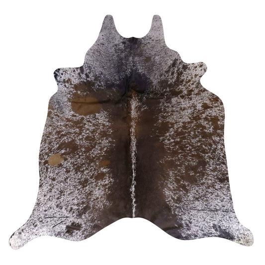 Natural Brazilian Cowhide Rug -  Chocolate, Ivory & Charcoal