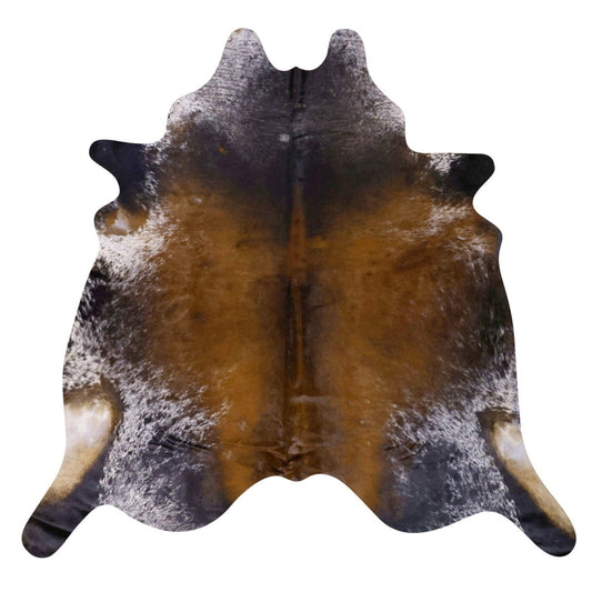 Natural Brazilian Cowhide Rug -  Caramel, Espresso & Ivory