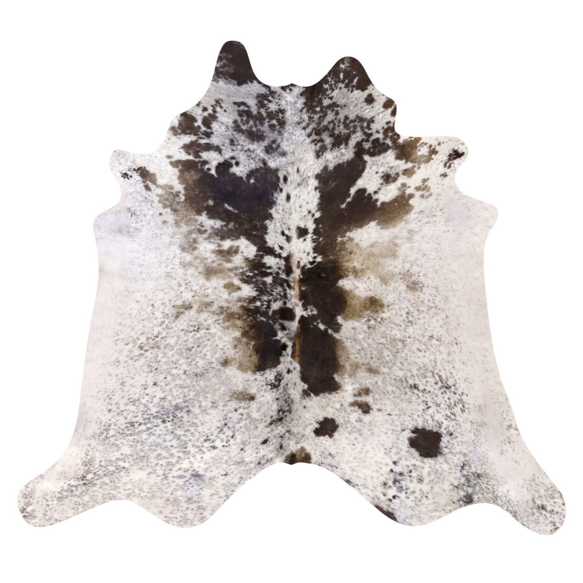 Natural Brazilian Cowhide Rug -  Ivory, Charcoal & Mushroom
