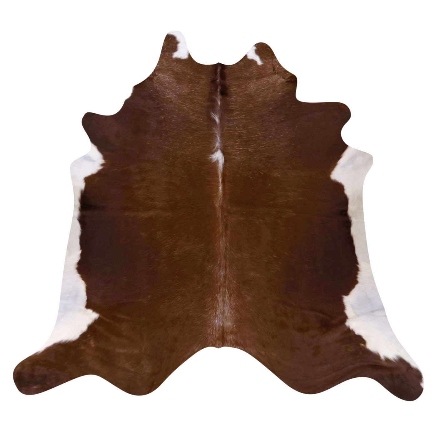 Natural Brazilian Cowhide Rug -  Chocolate & Ivory
