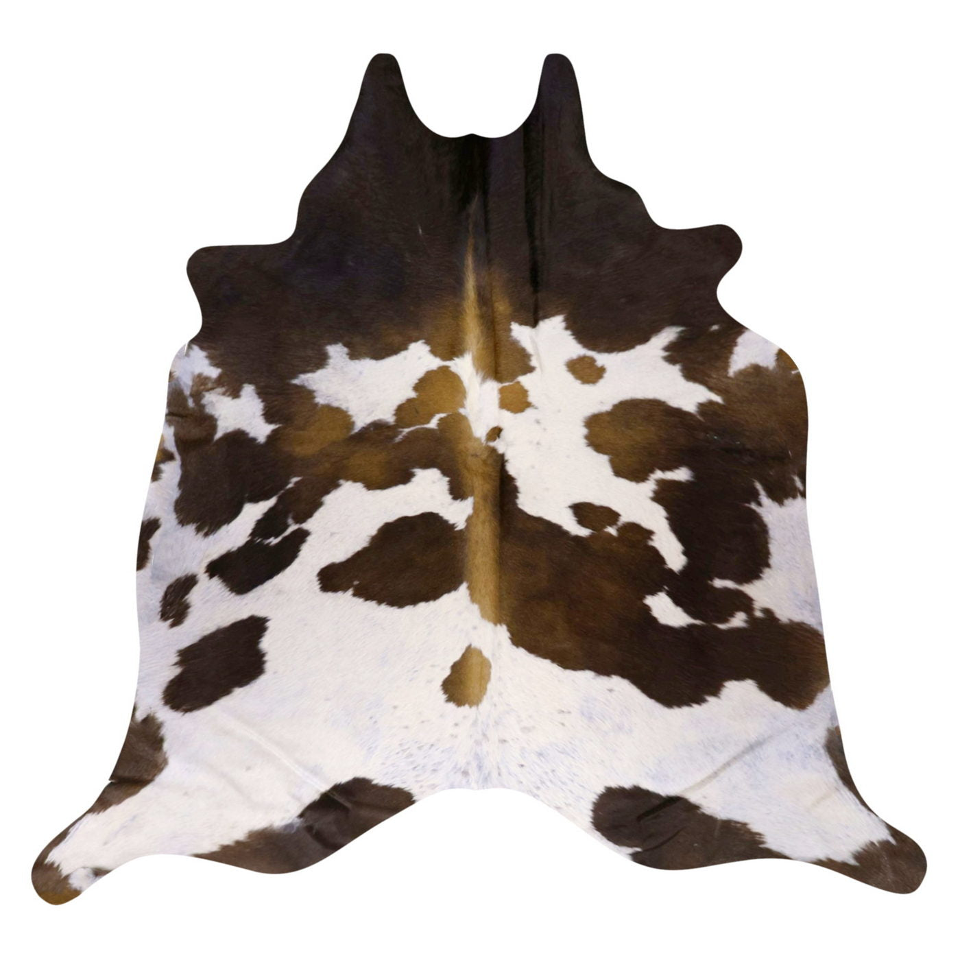 Natural Brazilian Cowhide Rug -  Ivory & Espresso