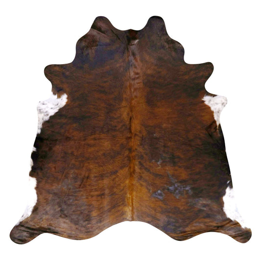Natural Brazilian Cowhide Rug -  Chocolate, Espresso & Ivory