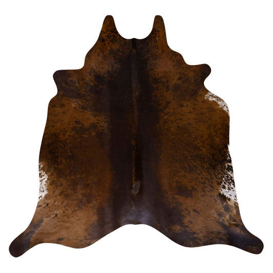 Natural Brazilian Cowhide Rug -  Caramel, Espresso & Ivory